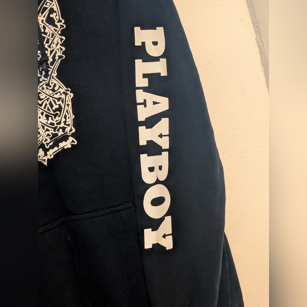 PLAYBOY Black Hoodie with White Logo - Picture 3 of 4